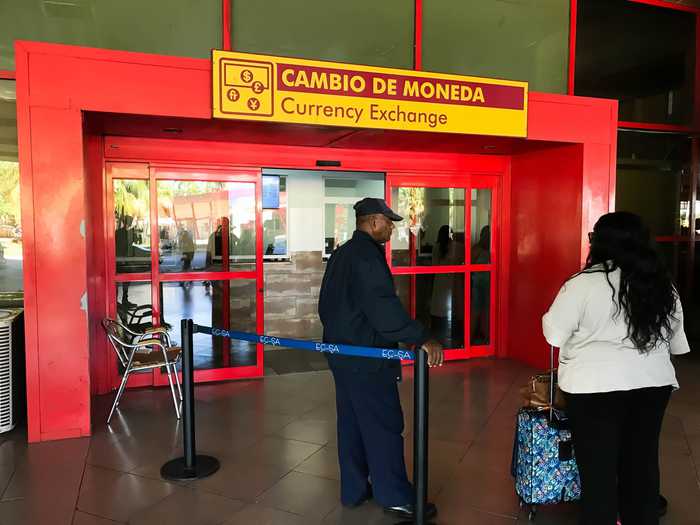 Exchange office at the airport