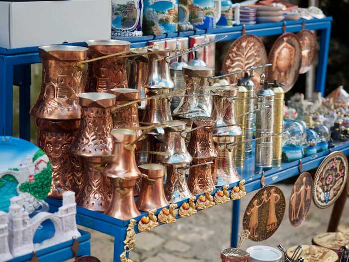 Coffee sets for sale at the local market