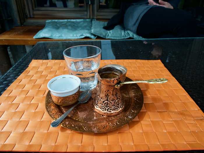 A typical way to serve coffee
