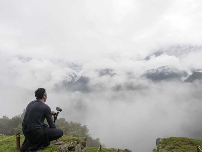 7am fog at the entrance of Machu Picchu