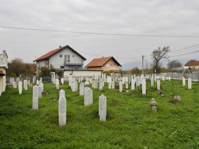 A neighborhood cemetery.