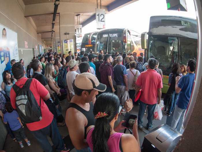 The bus terminals are very busy