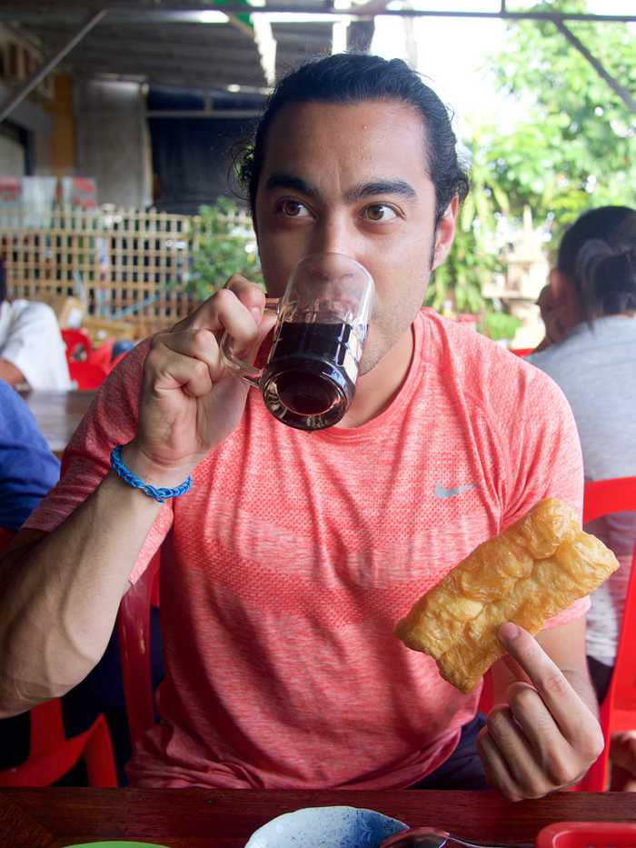 cambodia coffeeshops coffee eating