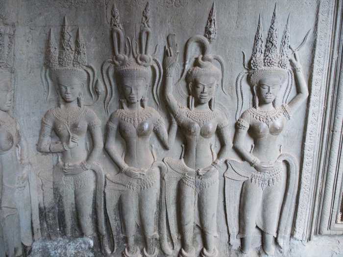 Engraved Hindu goddessess