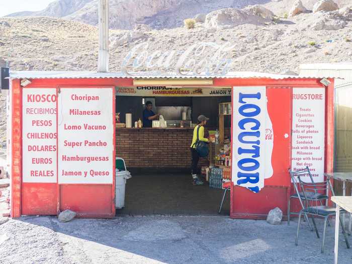 Border bus stop shops and restaurants