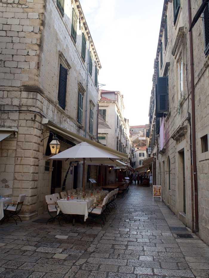 Restaurant dining in a historic city