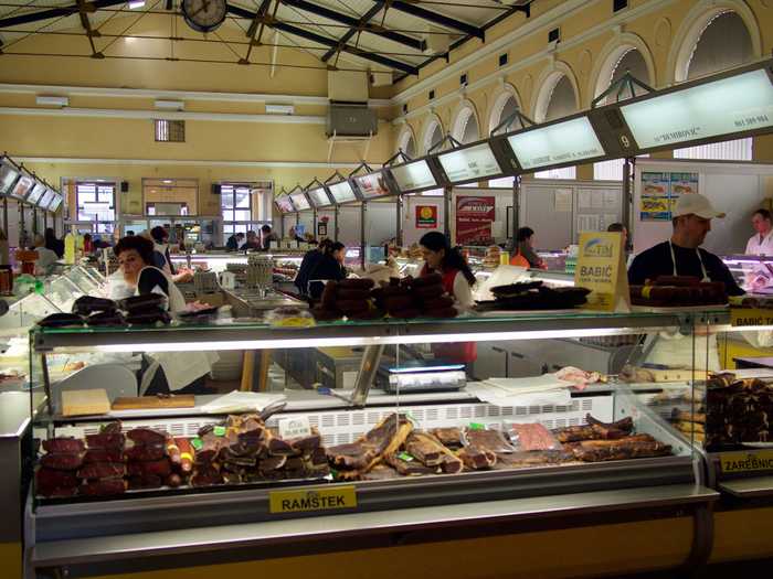 The butchery section in Sarajevo