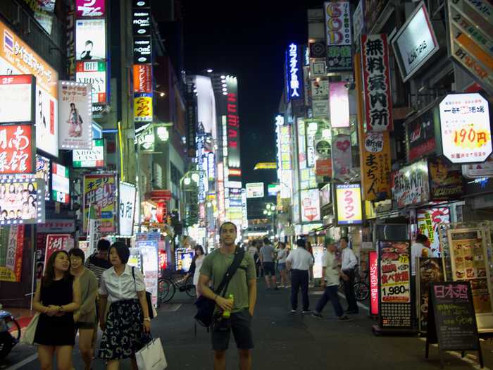 Bright lights in Tokyo