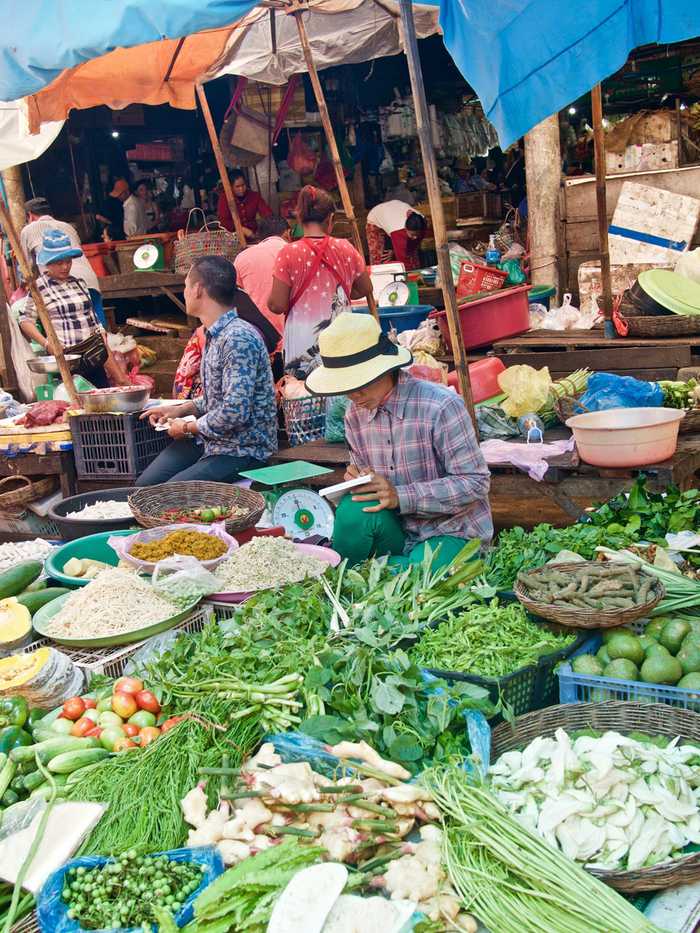 cambodia siemreap vegetables market phsarleu