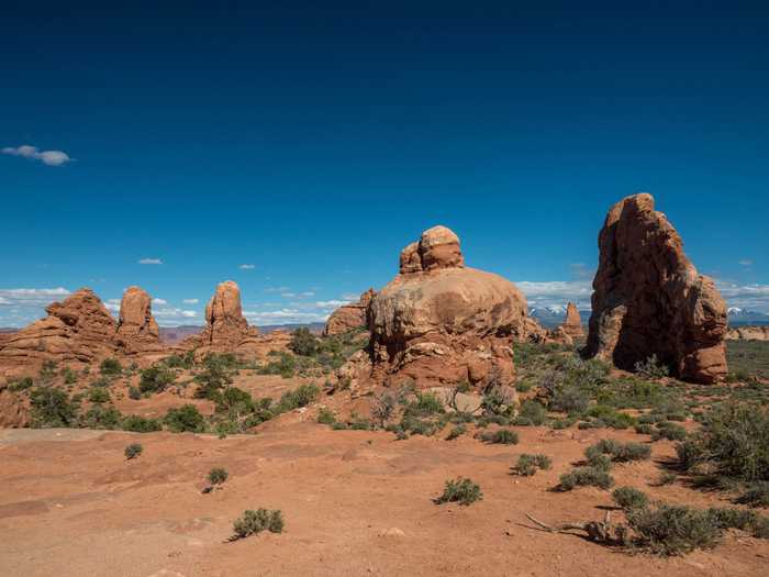 Arches carved out from water thousands of years ago.