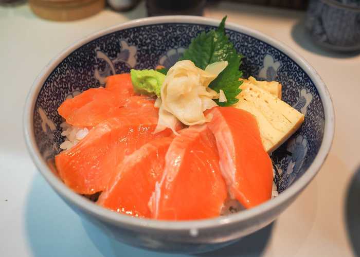 Tsukiji market salmon bowl