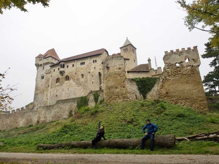 Hanging out in front of the castle